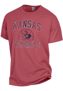 Kansas Jayhawks Red Comfort Wash 41 Basketball Short Sleeve T Shirt