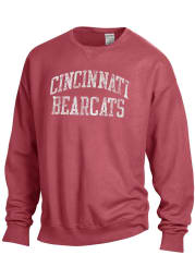 Cincinnati Bearcats Womens Red Comfort Wash Crew Sweatshirt