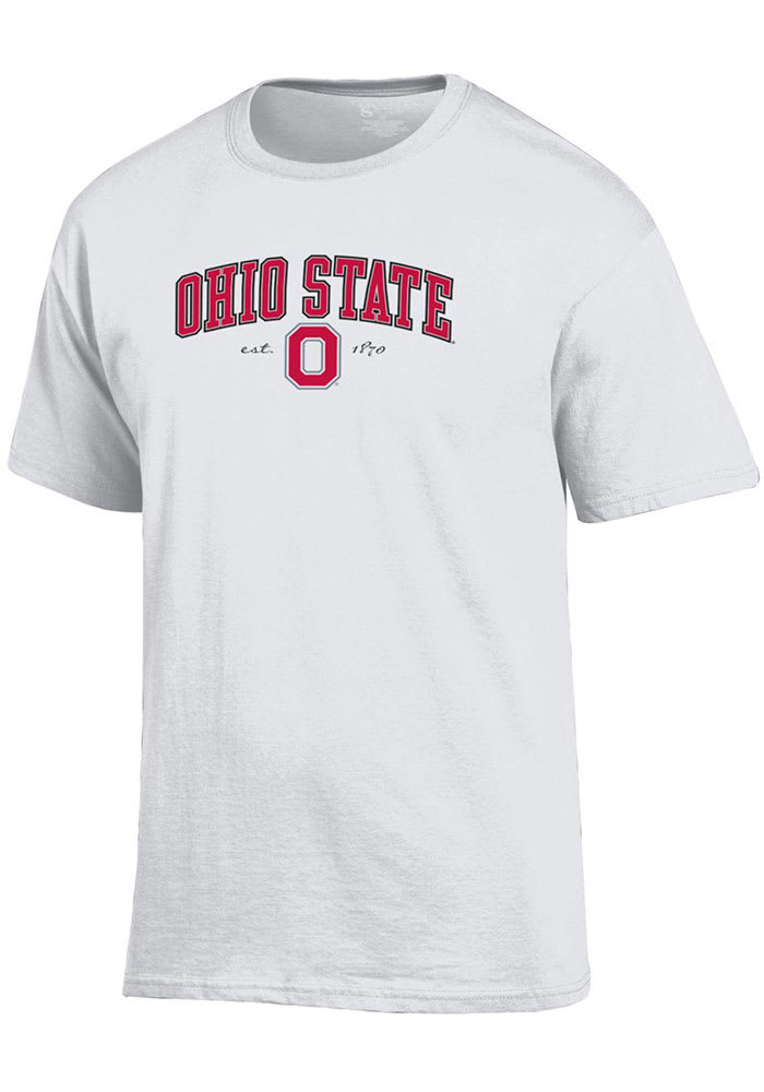 Ohio State Buckeyes White Arch Name Short Sleeve T Shirt