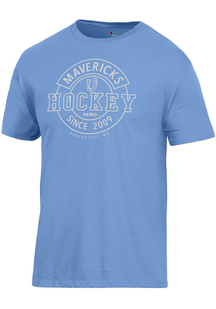 Champion Kansas City Mavericks Light Blue Circle Hockey Short Sleeve T Shirt