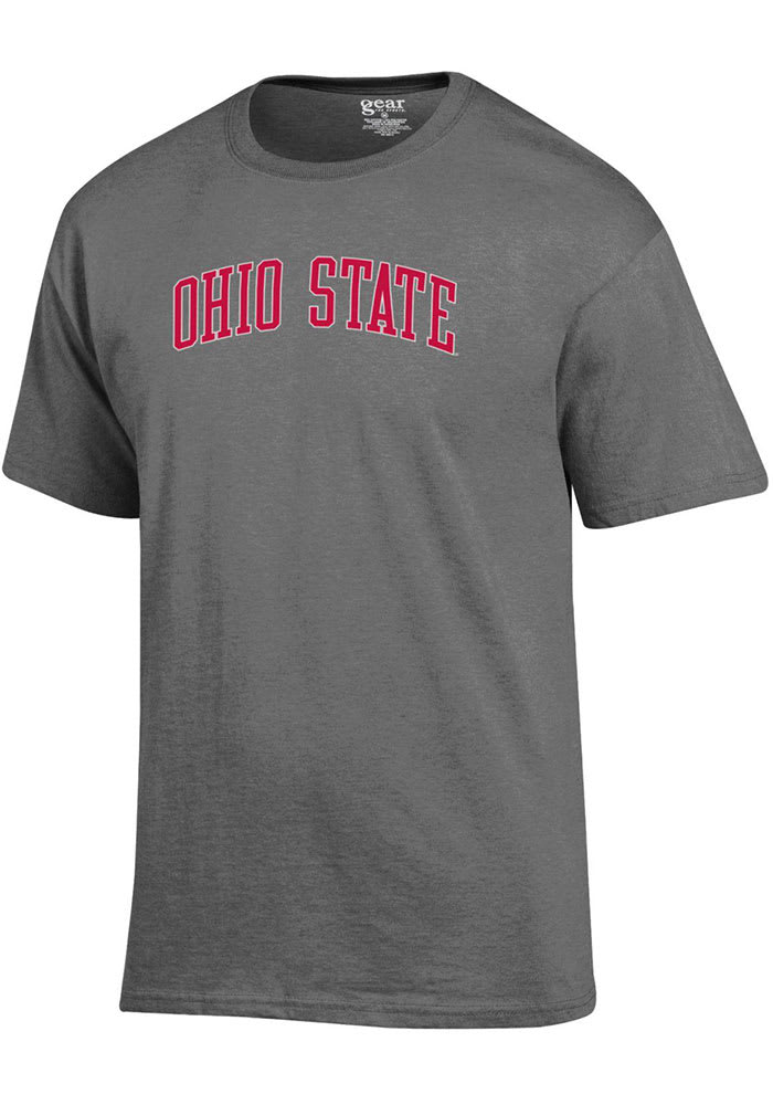 Ohio State Buckeyes Grey Arch Name Short Sleeve T Shirt