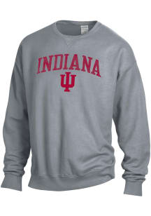 Indiana Hoosiers Mens Charcoal Comfort Wash Long Sleeve Crew Sweatshirt
