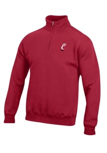 Cincinnati Bearcats Mens Red Big Cotton Long Sleeve 1/4 Zip Pullover