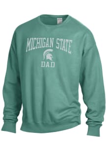 Mens Green Michigan State Spartans Comfort Wash Dad Crew Sweatshirt