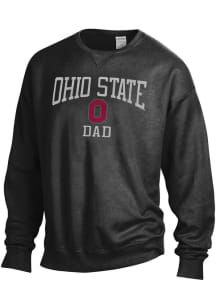 Ohio State Buckeyes Mens Black Comfort Wash Dad Long Sleeve Crew Sweatshirt