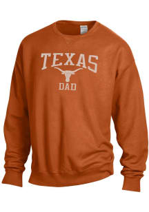 Texas Longhorns Mens Burnt Orange Comfort Wash Dad Long Sleeve Crew Sweatshirt