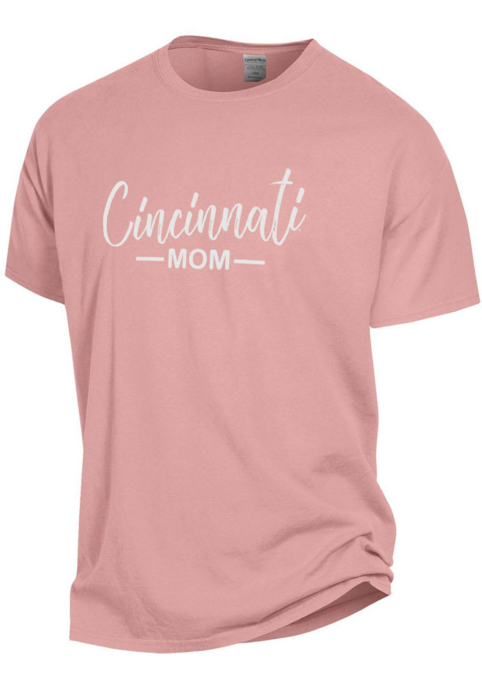 Cincinnati Bearcats Womens Pink Script Mom Short Sleeve T-Shirt