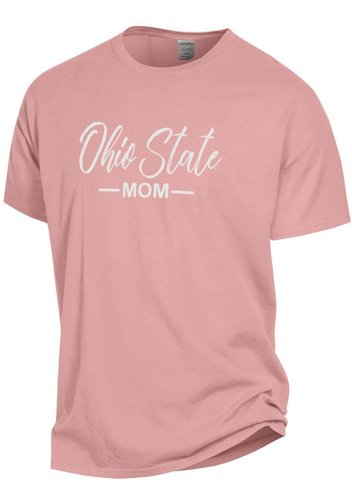 Ohio State Buckeyes Womens Pink Script Mom Short Sleeve T-Shirt