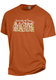 Texas Longhorns Womens Burnt Orange Floral Mom Short Sleeve T-Shirt