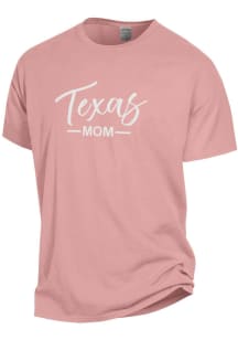 Texas Longhorns Womens Pink Script Mom Short Sleeve T-Shirt