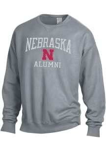 Mens Charcoal Nebraska Cornhuskers Garment Dyed Alumni Crew Sweatshirt