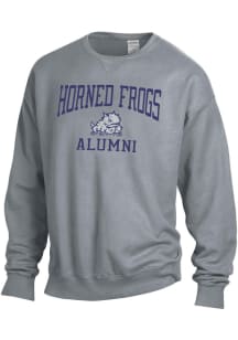 TCU Horned Frogs Mens Charcoal Garment Dyed Alumni Long Sleeve Crew Sweatshirt