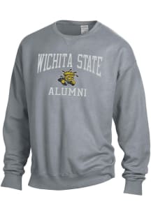 Wichita State Shockers Mens Charcoal Garment Dyed Alumni Long Sleeve Crew Sweatshirt
