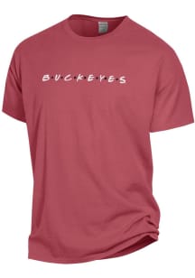 Ohio State Buckeyes Womens Red Wordmark Dots Short Sleeve T-Shirt
