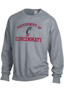 Cincinnati Bearcats Mens Grey Comfort Wash Long Sleeve Crew Sweatshirt