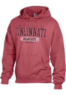 Cincinnati Bearcats Mens Red Comfort Wash Long Sleeve Hoodie
