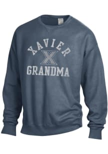 Xavier Musketeers Womens Navy Blue Grandma Crew Sweatshirt