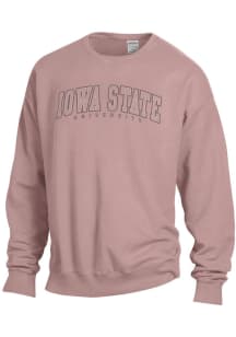 Iowa State Cyclones Mens Pink State Long Sleeve Crew Sweatshirt