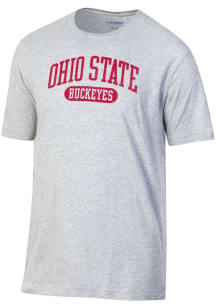 Ohio State Buckeyes Arch Name Design Short Sleeve T Shirt - Grey