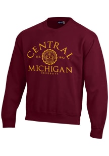 Central Michigan Chippewas Mens Maroon Big Cotton Long Sleeve Crew Sweatshirt