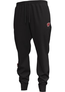 Mens Wisconsin Badgers Black Under Armour Sideline Unstoppable Fleece Pants