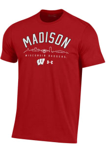 Under Armour Wisconsin Badgers Red Landmark Short Sleeve T Shirt