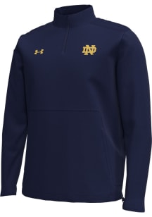 Under Armour Notre Dame Fighting Irish Mens Navy Blue Sideline Motivate Long Sleeve Qtr Zip Pull..