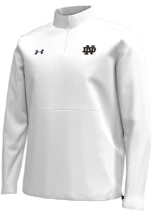 Under Armour Notre Dame Fighting Irish Mens White Sideline Motivate Long Sleeve Qtr Zip Pullover