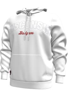 Under Armour Wisconsin Badgers Mens White Sideline Essential Fleece Long Sleeve Hoodie