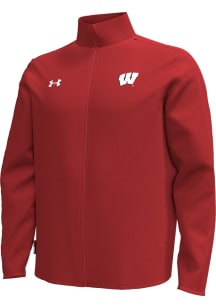 Mens Wisconsin Badgers Red Under Armour Sideline Command Light Weight Jacket