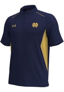 Under Armour Notre Dame Fighting Irish Mens Navy Blue Sideline Title Short Sleeve Polo