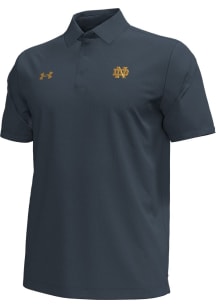 Under Armour Notre Dame Fighting Irish Mens Navy Blue Shamrock Series Playoff Short Sleeve Polo