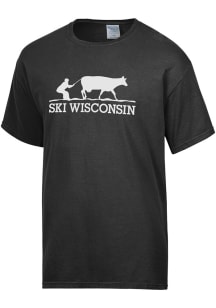 Wisconsin Black Ski Wisconsin Short Sleeve T Shirt