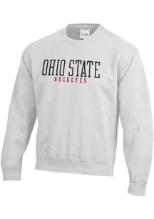 Mens Grey Ohio State Buckeyes Big Cotton Crew Sweatshirt