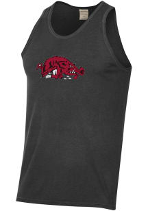 Arkansas Razorbacks Mens Black Comfort Wash Logo Short Sleeve Tank Top