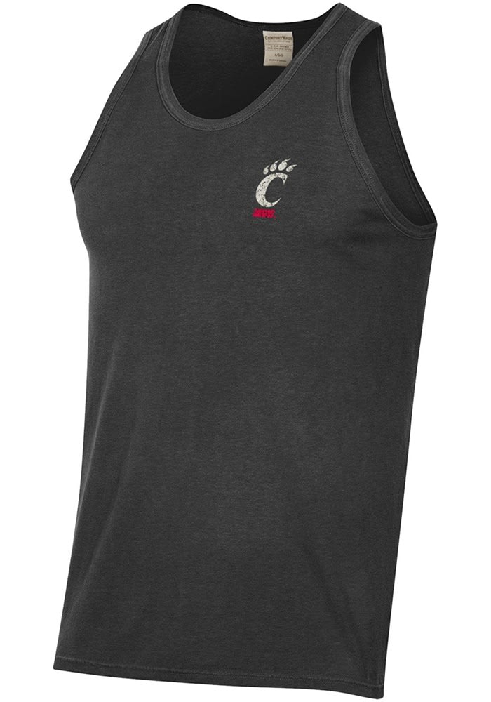 Cincinnati Bearcats Mens Black Comfort Wash Local Flair Short Sleeve Tank Top