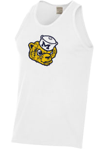 Mens White Michigan Wolverines Comfort Wash Logo Short Sleeve Tank Top