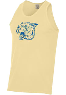 Pitt Panthers Mens Yellow Comfort Wash Logo Short Sleeve Tank Top