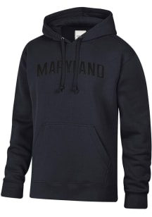 Mens Black Maryland Terrapins Arch Name Tonal Hooded Sweatshirt