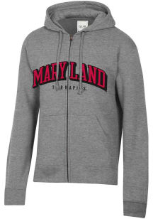 Mens Grey Maryland Terrapins Arch Name Twill Long Sleeve Full Zip Jacket