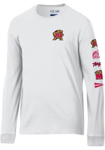 Mens White Maryland Terrapins Coastal Sleeve Hit Tee