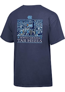 North Carolina Tar Heels Navy Blue Basketball Scene Short Sleeve T Shirt