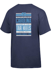 North Carolina Tar Heels Navy Blue Slogan Established Short Sleeve T Shirt