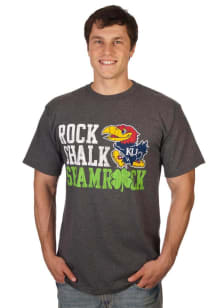 Kansas Jayhawks Grey Shamrock Short Sleeve T Shirt