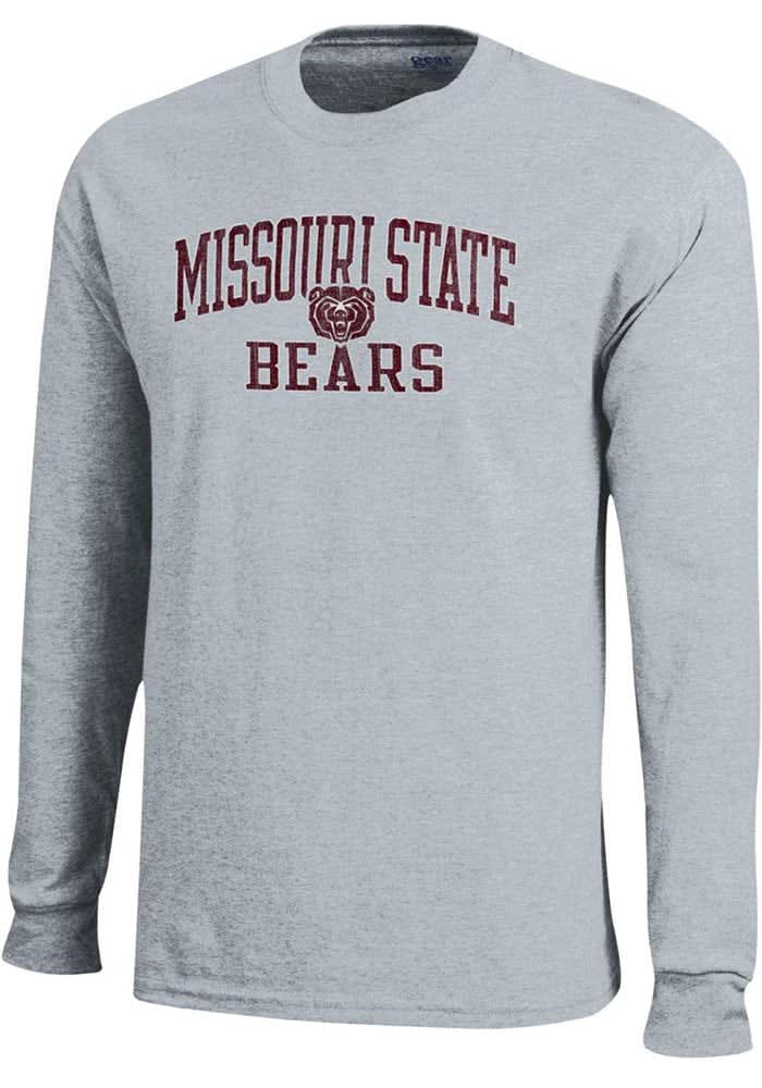 Missouri State Bears Number One GREY Long Sleeve T Shirt