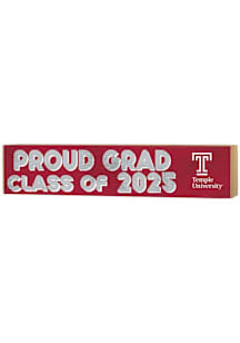 KH Sports Fan Temple Owls 3x13 Block Sign Class of 2025 Sign - Red