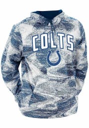 Zubaz Indianapolis Colts Mens Blue Static Long Sleeve Hoodie