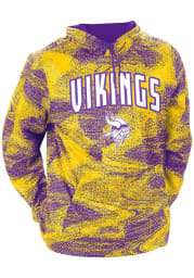 Zubaz Minnesota Vikings Mens Purple Static Long Sleeve Hoodie