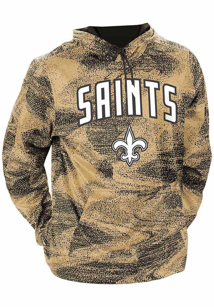 Zubaz New Orleans Saints Mens Black Static Long Sleeve Hoodie