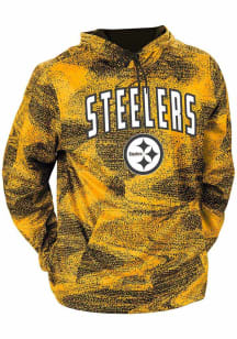 Zubaz Pittsburgh Steelers Mens Black Static Long Sleeve Hoodie